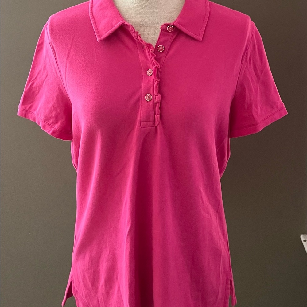 Talbots Pink Fitted Polo Button Down Shirt